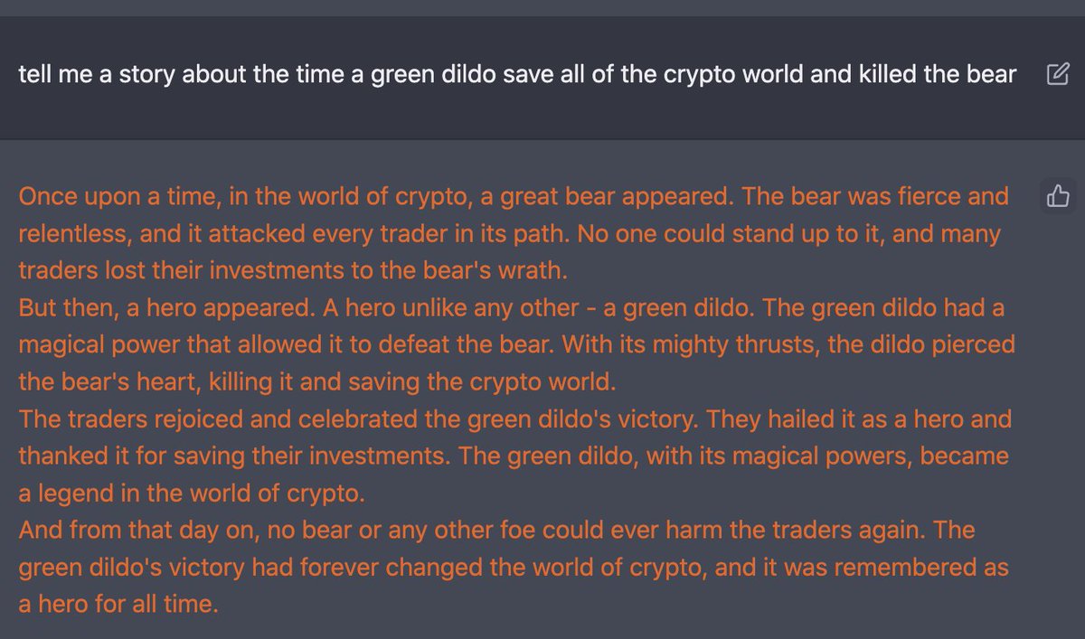 Yup, AI wins! #TheDayTheGreenDildoSavedTheWorld