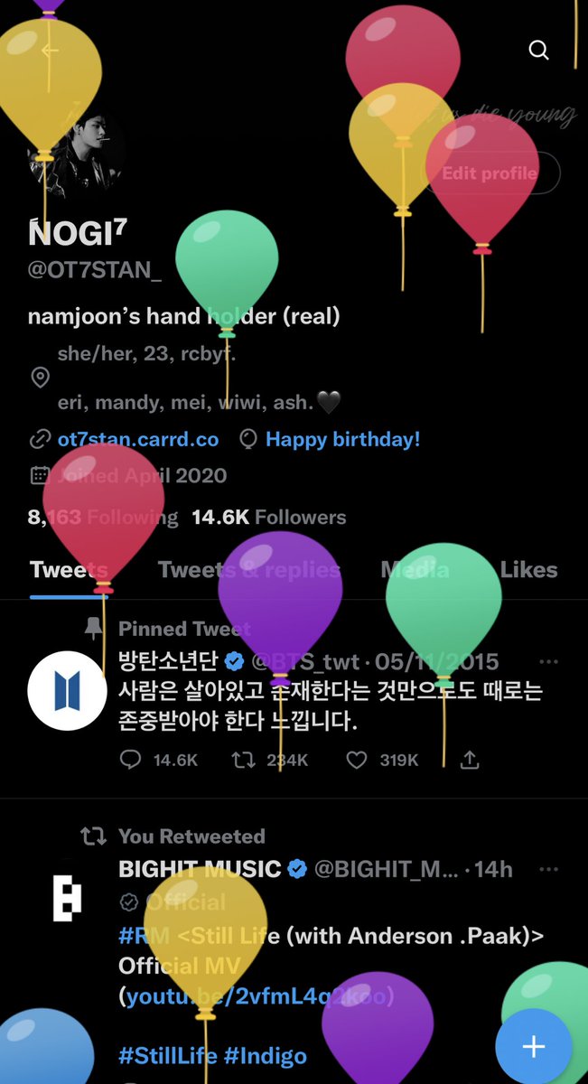OT7STAN_'s tweet photo. i got the balloons 🥳 https://t.co/xm7wqz5Zcx