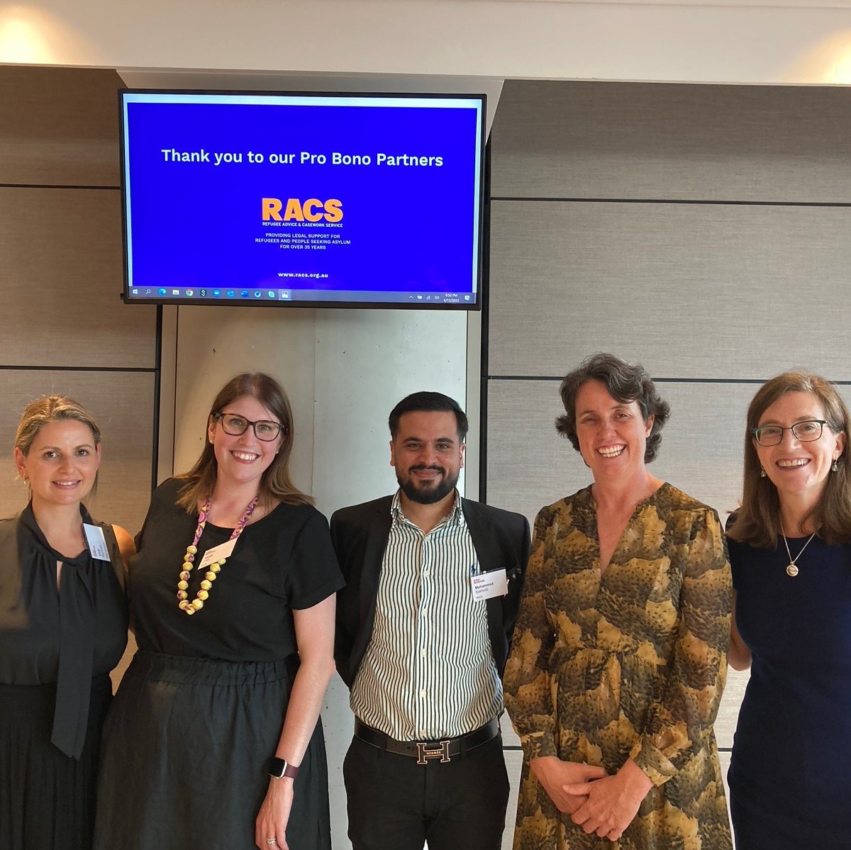 RACSaustralia's tweet photo. Last night, we came together with our pro bono partners to thank them for another year of essential support.
The work RACS does wouldn't be possible without the support of pro bono lawyers and their law firms.
#ProBonoSupport #RefugeeRights
@SarahRACS https://t.co/vuOoF3KntG