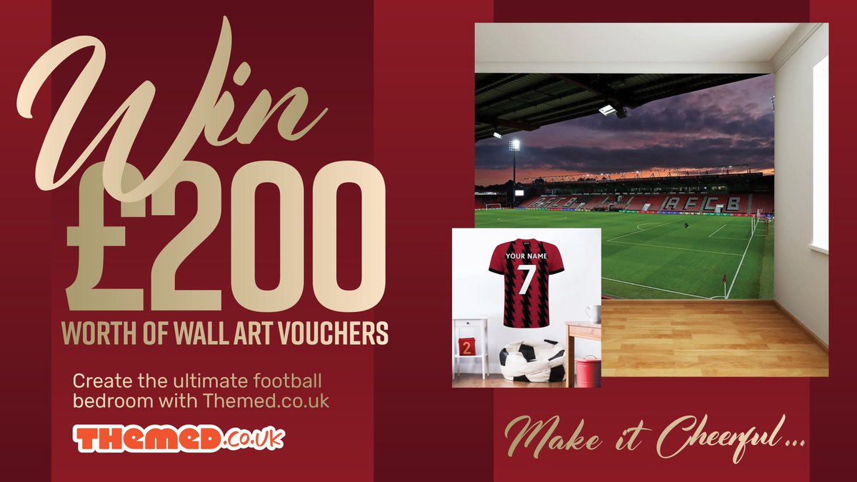 💫 𝗖𝗵𝗿𝗶𝘀𝘁𝗺𝗮𝘀 𝗰𝗼𝗺𝗽𝗲𝘁𝗶𝘁𝗶𝗼𝗻 💫

Give an #afcb fan the chance to win their dream Cherries room this Christmas 🎅
 
Retweet this tweet by 5pm on Friday and we’ll select a winner for a £200 voucher with @Themedcouk 🎁