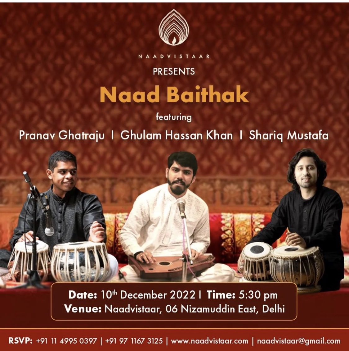 GhulamHasanK's tweet photo. Performing on the 10th December,2022! Inshallah❤️
#ghulamhasankhan #ghulamhasankhantwitter #hasanclassical #rampursahaswangharana https://t.co/BoOAT2UftX