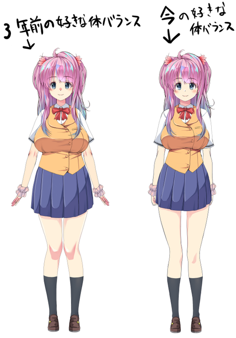 ゲームのキャラクター
乳袋に進化みたいです。
みんなは右と左の体系はどっちが好きですか? 