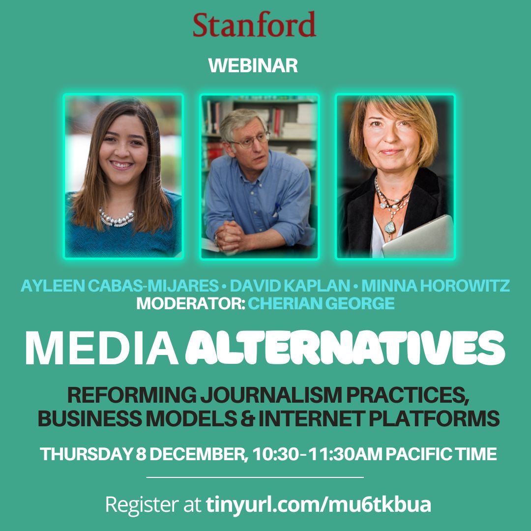 What media practices, business models and internet platforms would better serve societal needs? @Ayleen_Cabas (<a href="/mujournalism/">Marquette Journalism</a>), <a href="/KaplanDave/">David E. Kaplan</a> (<a href="/gijn/">Global Investigative Journalism Network</a>) and Minna Horowitz (<a href="/StJohnsU/">St. John's University</a>) share exciting ideas for reform. Join us! Register: tinyurl.com/mu6tkbua <a href="/IAMCRtweets/">IAMCR</a> <a href="/AEJMC/">AEJMC</a>