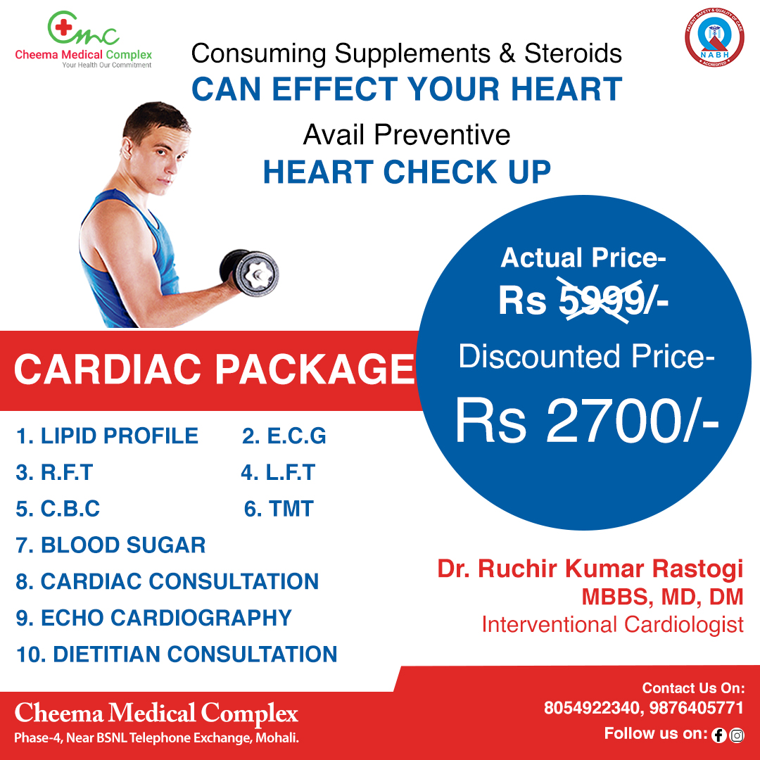 CMCmohali's tweet photo. #CheemaMedicalComplex always tries to offer preventive #health checks at reasonable rates.
We have the most experienced #cardiologists and state-of-the-art infrastructure. 

For Enquiry,
call us at 0172-4008070, 8054922340, 9876405771.

#cmcmohali #heart #heartdisease  #cardiac https://t.co/FGuqWhINvb