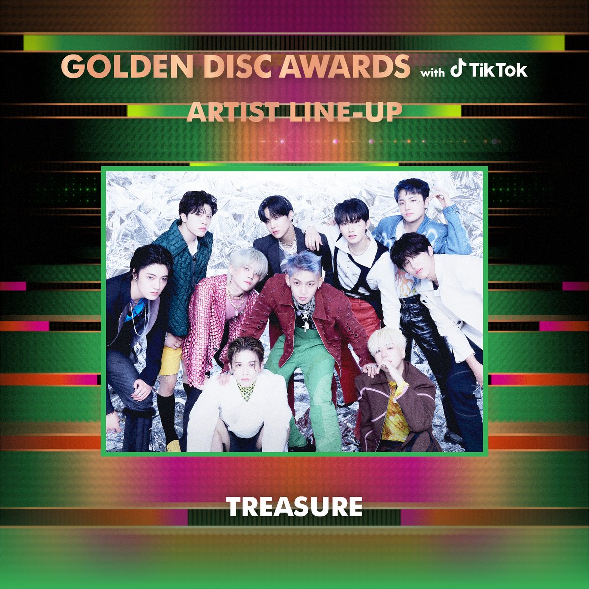 1st Artist Lineup Announcement. Please welcome #TREASURE who will join the 37th #GDA ! #골든디스크어워즈 #goldendiscawards #골든디스크 #goldendisc #gda #artistlineup #트레저