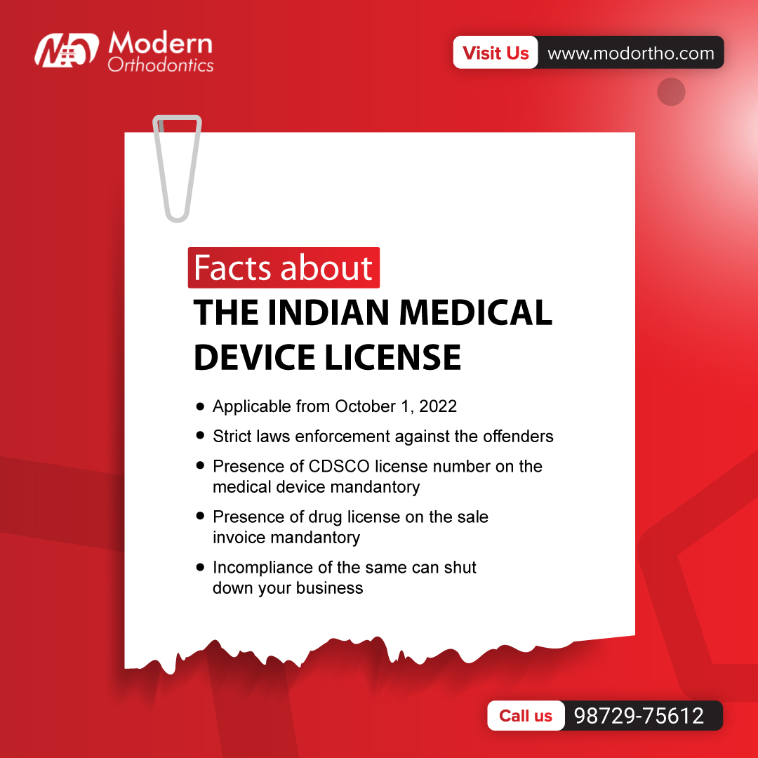 ModOrtho's tweet image. @modern_ortho has the latest updates for #indianmedicaldevicelicense 

If you are a trader or a buyer, these lesser known facts are a must for you. 

#modortho #modernorthodontics #orthodontics #medicaldevice2022 #CDSCO #IMDR #medicaldevicelicencedeadline