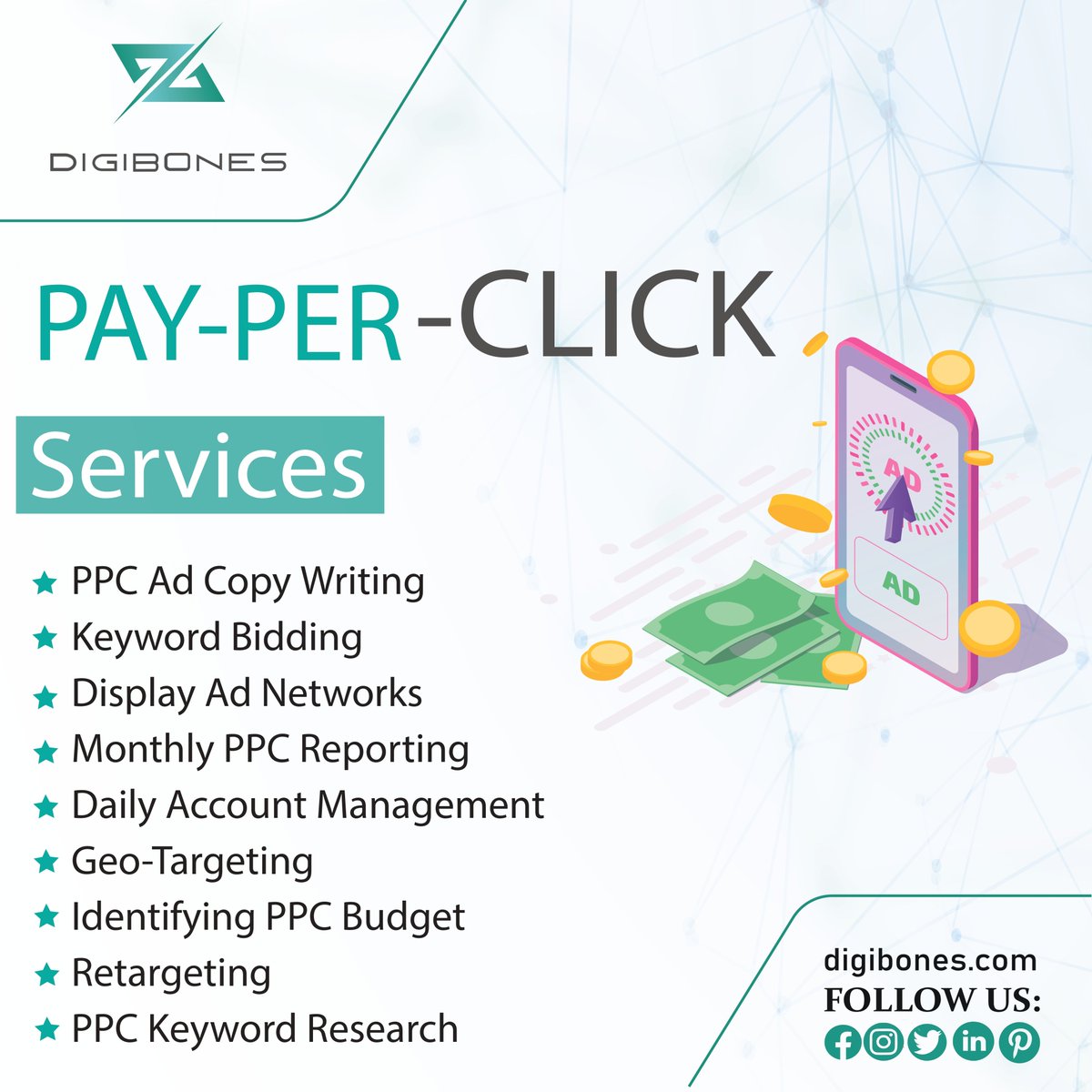 PPC Is The Most Effective Way To Grow Your Business Online. Get Your Ads In Front Of Customers Who Are Looking For What You Offer.
digibones.com
 #digibones #softwarecompany #PPC #payperclick #payperclickads #payperclickcampaign #PayPerClickServices #adwordsexpert