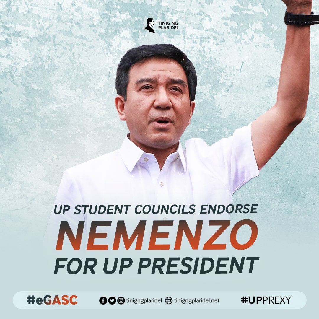 tinigngplaridel's tweet photo. JUST IN: In an emergency online convention today, the General Assembly of Student Councils endorses UP Diliman Chancellor Fidel Nemenzo for University President.
#UPPrexy https://t.co/nC3zQmhlA9