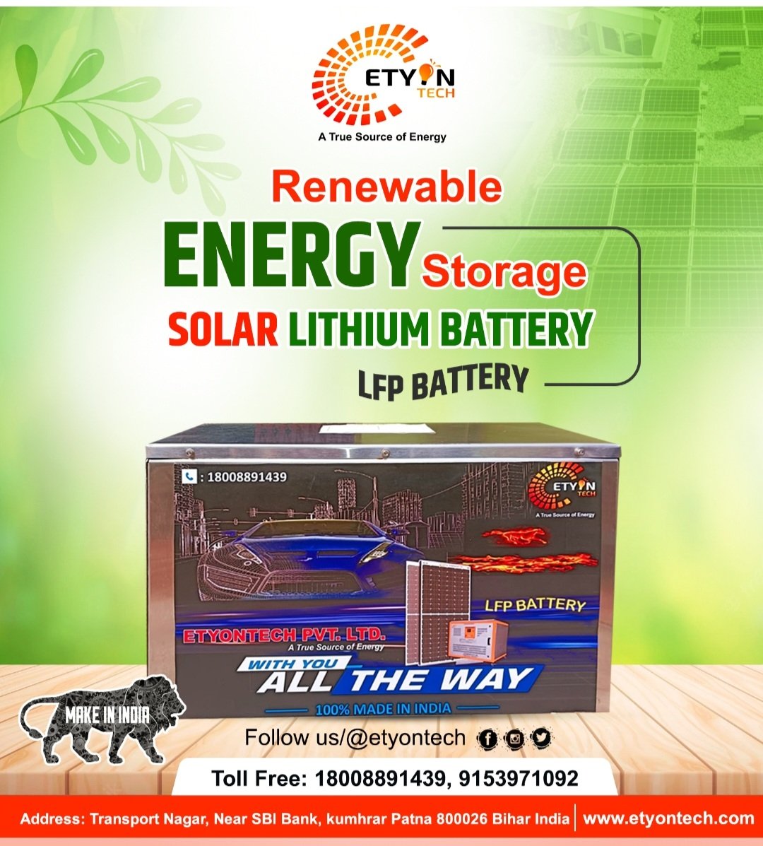 etyontech's tweet photo. Renewable Energy storage solar lithium battery
#LFPbattery
#lithium
.
.
Etyontech https://t.co/HM60zqMGo6.
🌐 https://t.co/o8SBuRtipw
https://t.co/GvLujiU0oJ
https://t.co/VtOA3qhP0V
📩📧 info@etyontech.com
📞 Toll Free : 18008891439
Contact: 9153971092
#etyontech #sollar https://t.co/UefnDLfz61