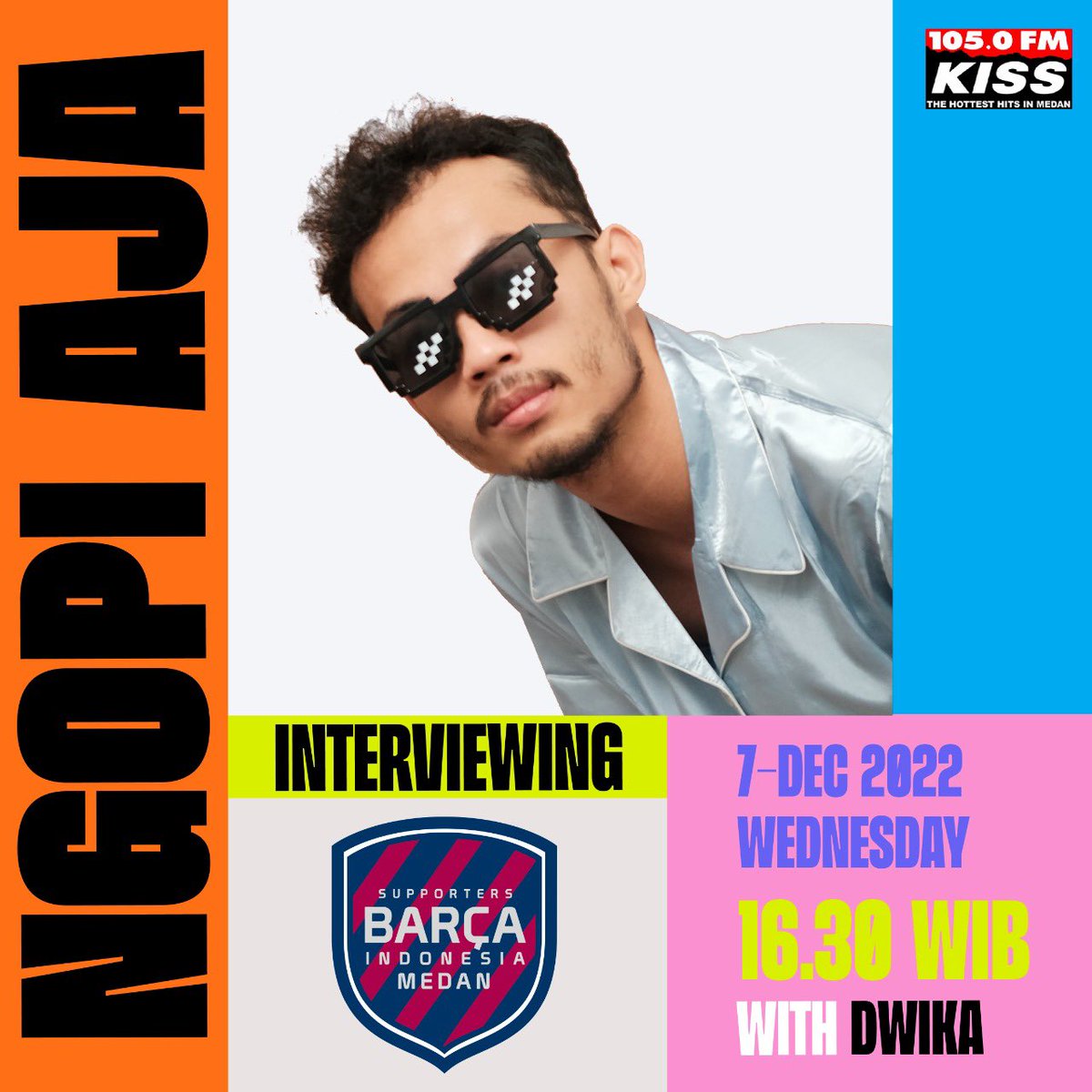 Halo! Sore nanti kita bakal on air bareng <a href="/105kissfmmedan/">105 KISS FM MEDAN</a> ngobrol-ngobrol tentang Piala Dunia!