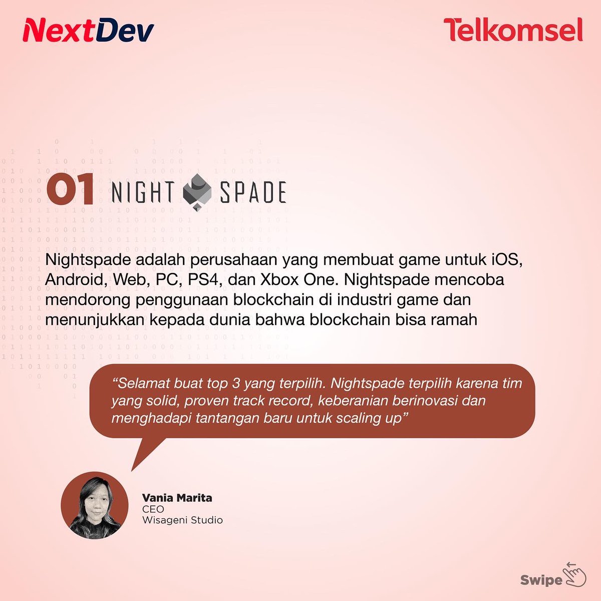 NextDev_id's tweet image. Saksikan kembali keseruan Pitching NextDev Talent Scouting di youtube.com/watch?v=8XvIYM…

#NextDev #SustainBeyondExpectation #PitchingStartup #TalentScouting