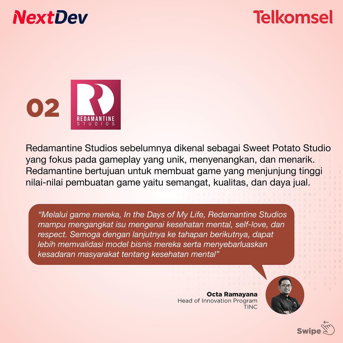 NextDev_id's tweet image. Saksikan kembali keseruan Pitching NextDev Talent Scouting di youtube.com/watch?v=8XvIYM…

#NextDev #SustainBeyondExpectation #PitchingStartup #TalentScouting