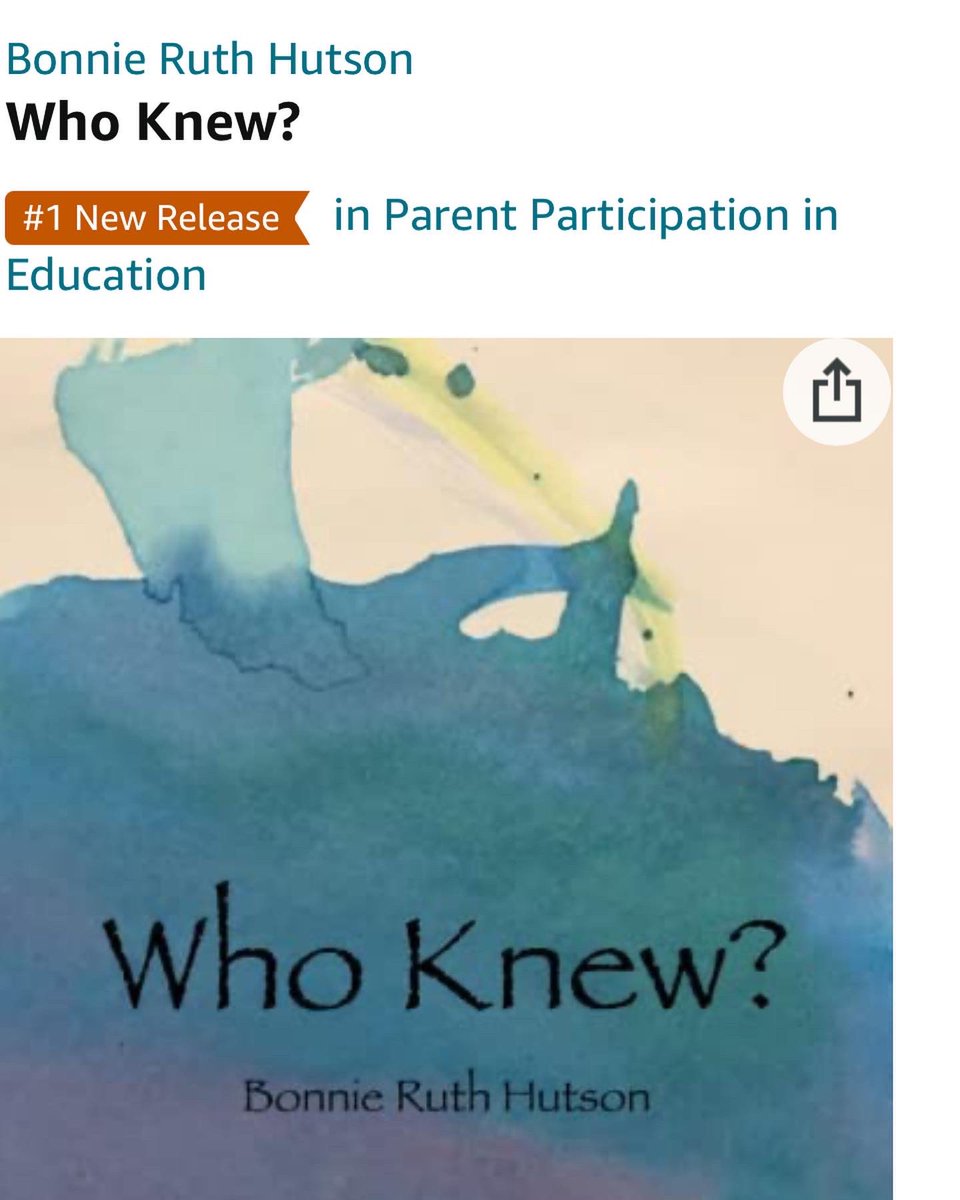 BonnieRHutson's tweet photo. #WhoKnew is the #1 New Release in Parent Participation in Education!

Thanking God &amp; all that ordered!  WOW!

It really does have an “Author’s Notes” page - 5 questions/activities for kids &amp; parents!

If you would like a copy, here’s the link:

https://t.co/lRm1Bz0309

#psalm42v8 https://t.co/eCVKGtaAVT