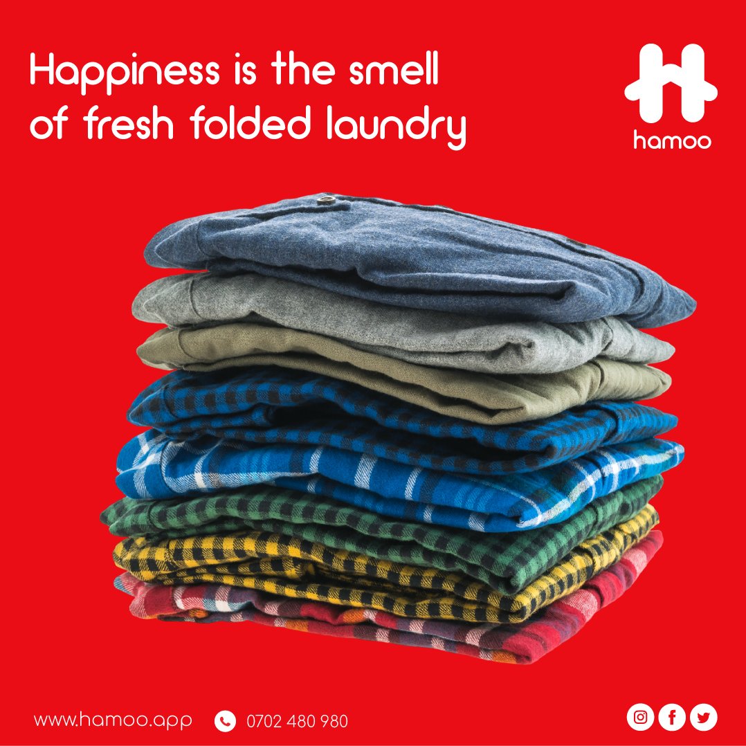 HamooKenya's tweet photo. What if you could enjoy that beautiful fresh scent without having to wash and fold your clothes ?
That's where we come in. Hamoo is the place where you can do both, and we're here to help!
#hamookenya #laundry #happiness #freshsmell #nairobi #beautifulscent https://t.co/PZEAWeVvyA