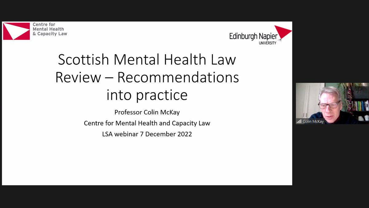 LSAlawcentre's tweet photo. Next up at our #LSAwebinar is @colinimckay @EdNapierCMHCL covering #economicrights #socialrights #culturalrights #mentalhealth #legislation #humanrights #UNCRPD #ScottReview https://t.co/0P4vZGm6W8