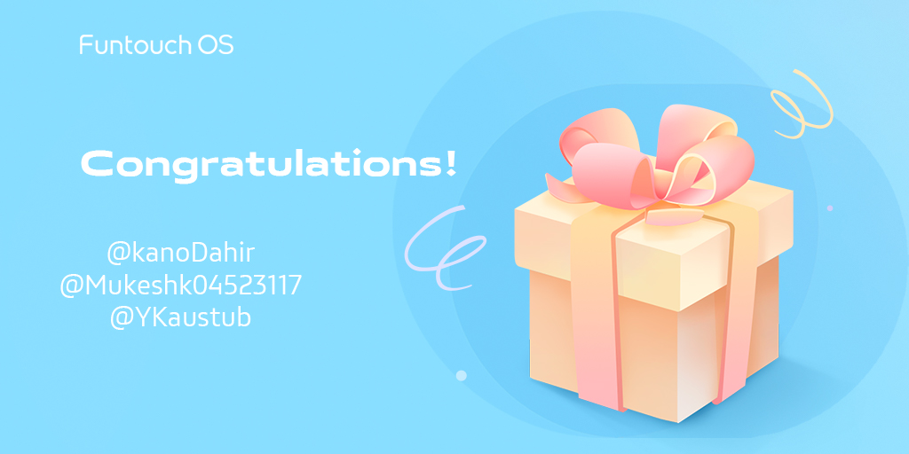 OriginOS_Global's tweet photo. 🥳Congratulations!
@kanoDahir
@Mukeshk04523117
@YKaustub
😊If you don't win this time, don't worry.
😎There are many amazing contests in the near future! Stay tuned!
#vivo #FuntouchOS #BatteryManagement #BatteryUsage #Tips https://t.co/6ykYofc1lR