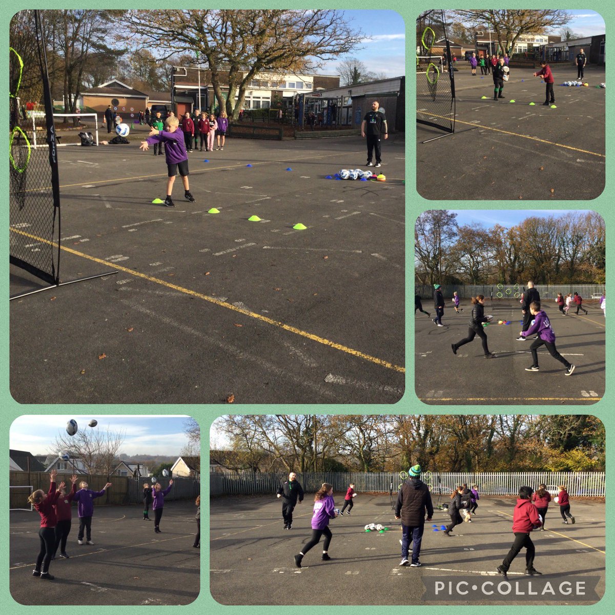 waunarlwyddrfc's tweet photo. Great to see our coaches giving back to the local community. A massive thank you to @waunprimary for the warm welcome and to @AdmiralUK who without their support this wouldn’t have been possible. Diolch 💚🖤 #WM https://t.co/HWsORWS7kB