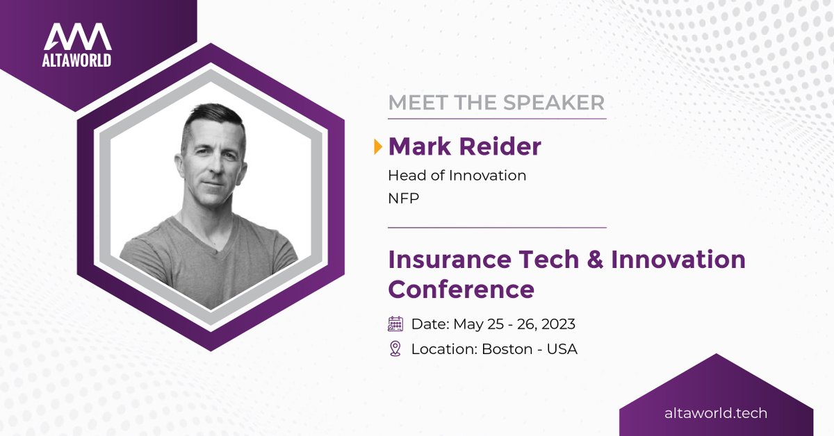 AltaWorld's tweet photo. ITIC Boston, 2023

Meet the Speaker!!
@RiederMark, Head of Innovation, @nfp

Grab your ticket now at https://t.co/lSOmyoJrzq to hear him speak at the conference. 

#ITICBoston #insurtechconference #insurtech #insurance https://t.co/u8XM6jFioJ