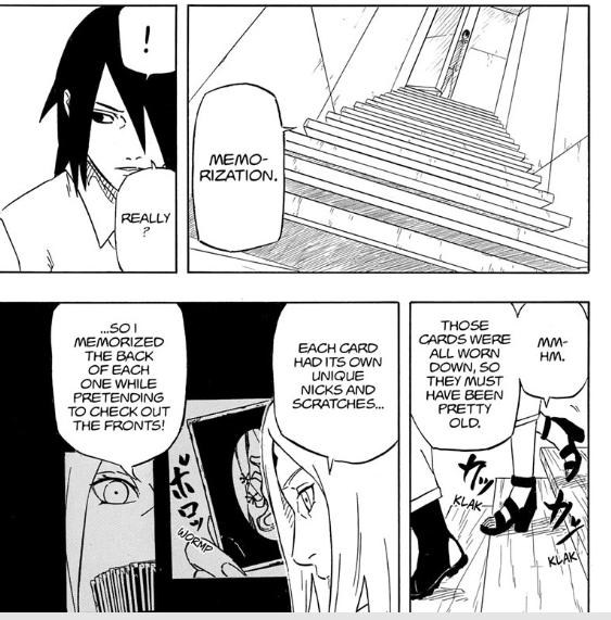_MichaelMadlock's tweet photo. To be honest that memorization feat Sakura used in the Sasuke Retsuden chapter is lowkey lightweight for her; during the Sasori fight she memorized his finger movements and could tell what his puppets/iron sand would do next... in the middle of battle. https://t.co/7bvFPTZnom