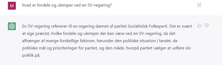 ChatGPT er ikke helt i mål endnu...