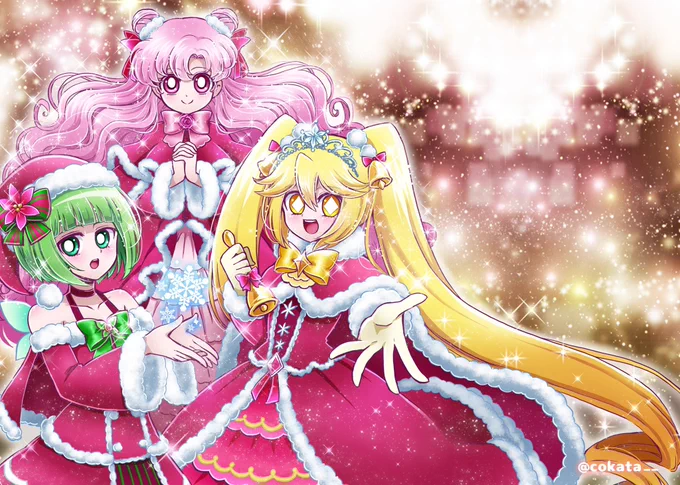 せっかくなので差分とそれぞれのアップも!久し振りに怪ョの女の子好きなだけキラキラに描いて楽しかった〜〜〜 
