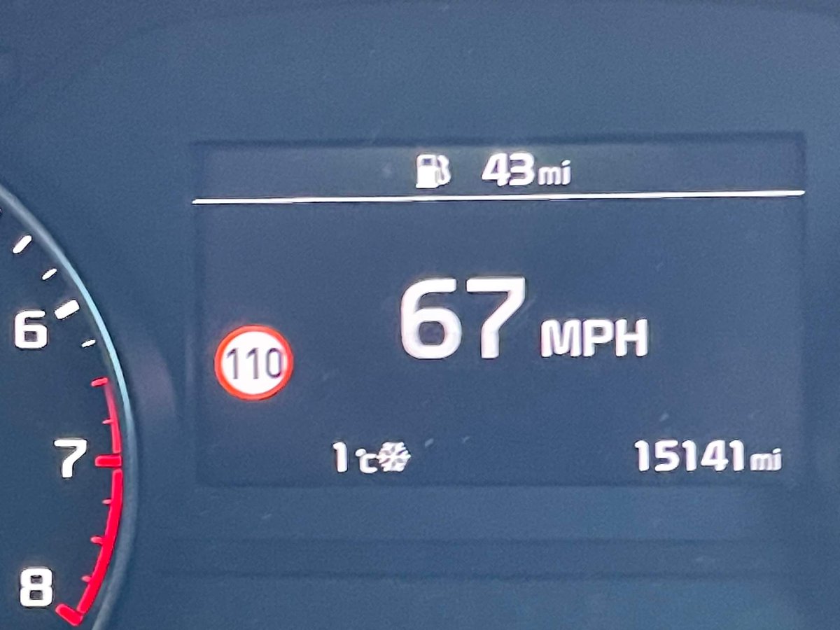 KerryanneWilde's tweet photo. @Cumbriapolice just been driving up the M6 to Carlisle and between j42 and j43 it said I could do 110. Is this a new speed limit trial in Cumbria? 

I didn't take the picture my son did. @Bailey_H_Wilde https://t.co/mDuAFC6yhk