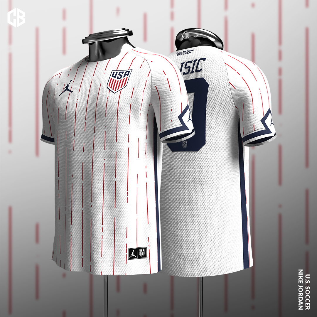 wear_cb's tweet photo. ✏️ U.S. Soccer
👕 Nike Jordan

@USMNT @cpulisic_10 #USA #USMNT #OnlyForward #TeamUSA #USSoccer #Nike #Jordan #Clo3D #CBKits

If you like it, please press 🔄 &amp; ❤.
Thanks to @designfootball for the «#KOTW 281 C14» challenge! https://t.co/e0aD0rxNe6