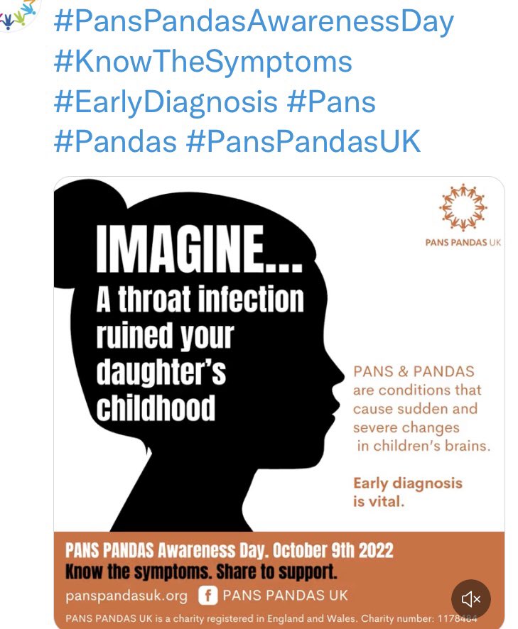 Since Jan 2021 many of us have joined together on TWITTER for #PansPandasHour 
Raising awareness of #Pans #Pandas is so important especially at the moment with an increase in StrepA #ScarletFever cases 
Pls join us tomorrow - #TimeforChange 💚 #KnowtheSymptoms