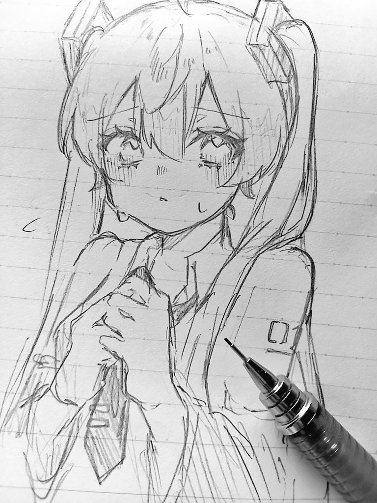 授業中に描いたミクさん   #初音ミク 