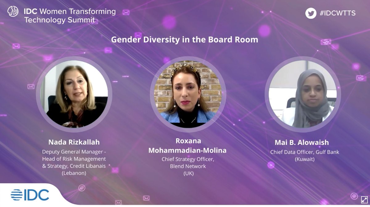 IDCMEA's tweet photo. Fantastic discussions at #IDCWTTS today! with ⭐️STELLAR PANELISTS⭐️in conversation on interesting topics:
- Shattering the Glass Ceiling: How Much Progress Have Women Made?
- Leadership & Innovation Through a Diverse Workforce
- Gender Diversity in the Boardroom
#IDCDigital https://t.co/u3IsfTDkRs