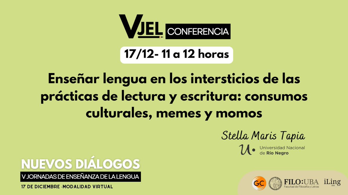 jornadas_lengua's tweet photo. En estas V Jornadas de Enseñanza de la Lengua contaremos con una invitada muy especial, Stella Maris Tapia @StellaMarisTap1, de la @UNRIONEGRO. 🧵 https://t.co/5N5BOmpdO2