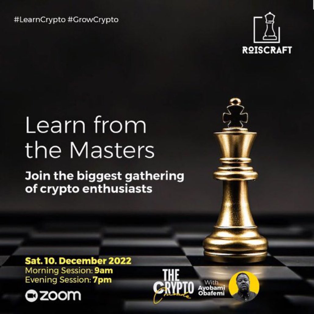 njamasi_'s tweet image. It’s time to  #LearnFromTheMasters and start making cool cash from crypto.

Join here: eventbrite.com/e/roiscraft-cr…