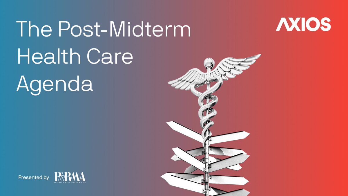LIVE @ 8AM in DC: Join @TreedinDC & @caitlinnowens in person on the post-midterms health care agenda, feat. IL @RepRobinKelly, @WhiteHouse Domestic Policy Council adviser Christen Linke Young & KY @RepGuthrie. #AxiosEvents REGISTER: trib.al/QAcCiLy Presented by @PhRMA