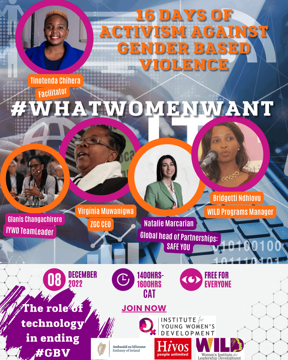 SafeYOUapp1's tweet photo. As part of Safe YOU’s planned expansion to Zimbabwe, we will be joining the #WhatWomenWant Virtual Meeting hosted by Institute for Young Women’s Development (IYWD) and Women’s Institute for Leadership Development (WILD) on the 8th of Dec at 2pm CET during the #16daysofactivism ✊ https://t.co/bxY68OL6mZ