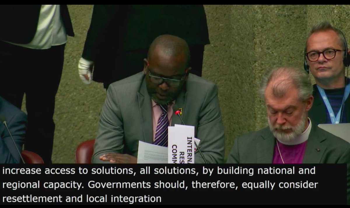 ICVA_Displaced's tweet photo. "#Displaced &amp; #Stateless people struggle to access rights. #UNHCR has a unique role to engage with development actors, ensuring protection standards are fulfilled" #NGO Statement at #HCDialogue https://t.co/au1D7bmzgX Thanks Victor Odero of @RESCUEorg for delivering &amp; NGOs inputs https://t.co/l0hPw3fIgL