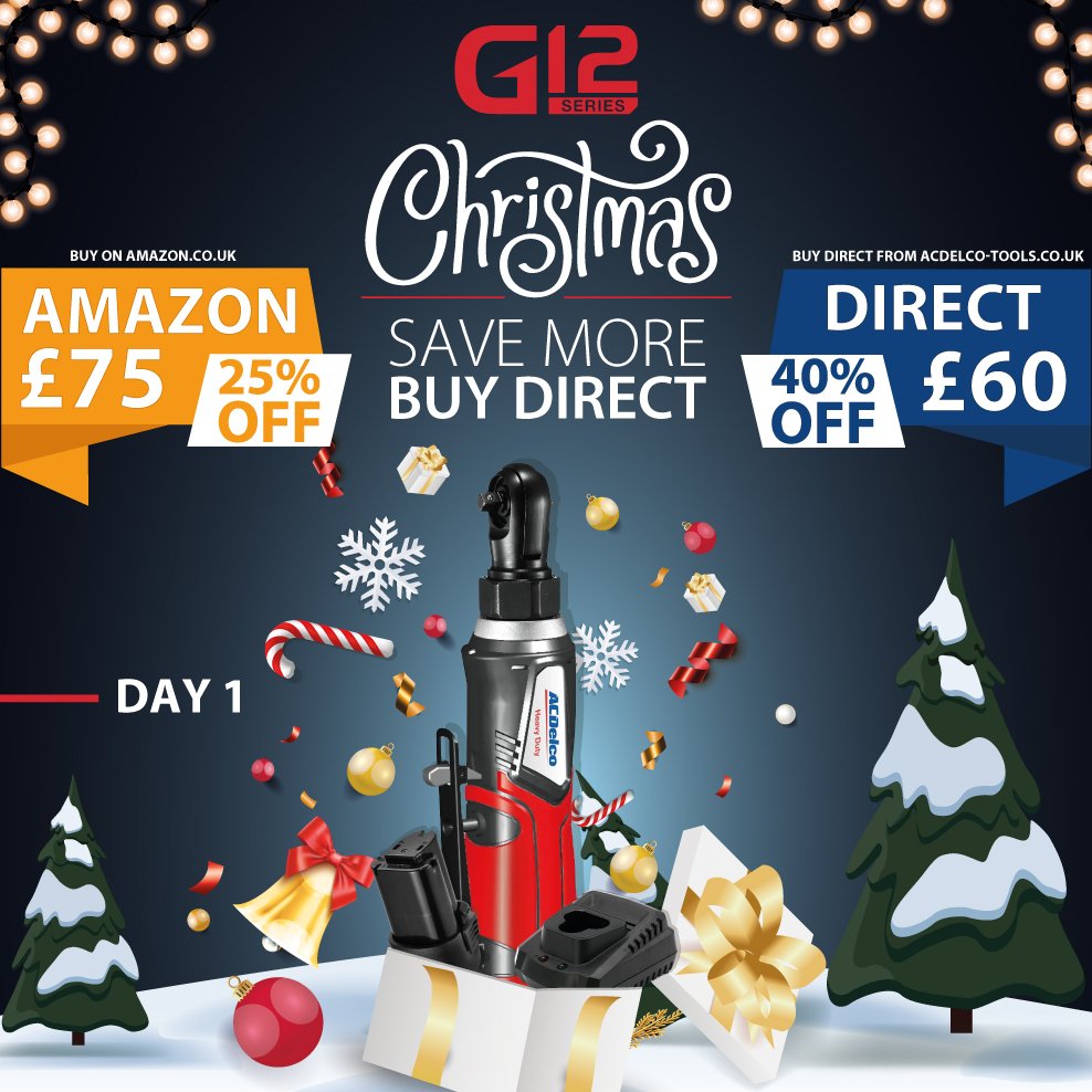 acdelcotoolsuk's tweet photo. Ho ho ho, G12 Days of Christmas is here! 
https://t.co/moXiHUmIpo
For the next 12 days starting Wednesday 7th December until Sunday 18th December enjoy our festive offers. Look out each day to find out what we have.

ONE-DAY OFFER, SO BE QUICK EACH OFFER ENDS AT MIDNIGHT! https://t.co/b4j9wog5IN