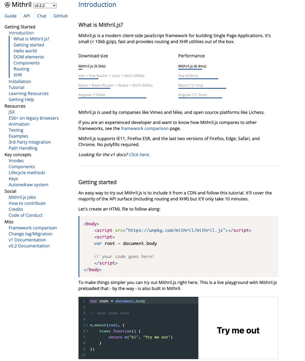ddanielecki's tweet photo. 🔥Mithril.js: #SPA Framework. A neat alternative to things like @angular @reactjs @vuejs. @mithrildotjs is compact, fast, and runs closer to vanilla #JavaScript than the alternatives. Featured in the latest @JavaScriptDaily (https://t.co/8bFtUOr96e).

https://t.co/yc3KGbnMzi https://t.co/1VLIqI3sfT