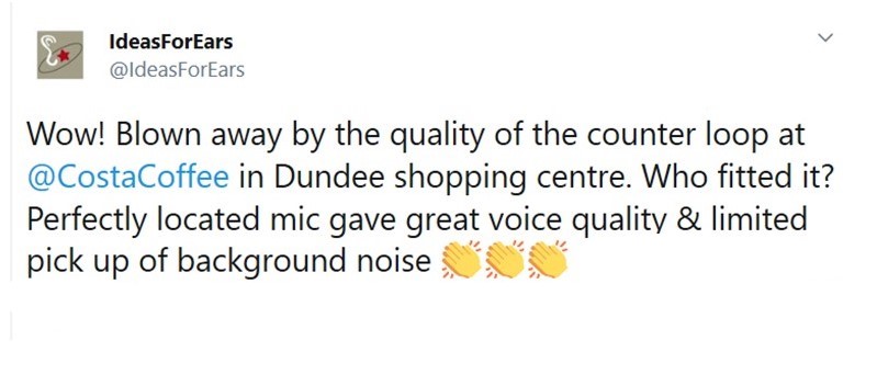 According to a BBC investigation our high streets now feature many more coffee shops. Make sure customers can clearly hear confirmation of their order with a hearing loop. This feedback on one of our loops shows the difference they could make to your business 
#CoffeeShop