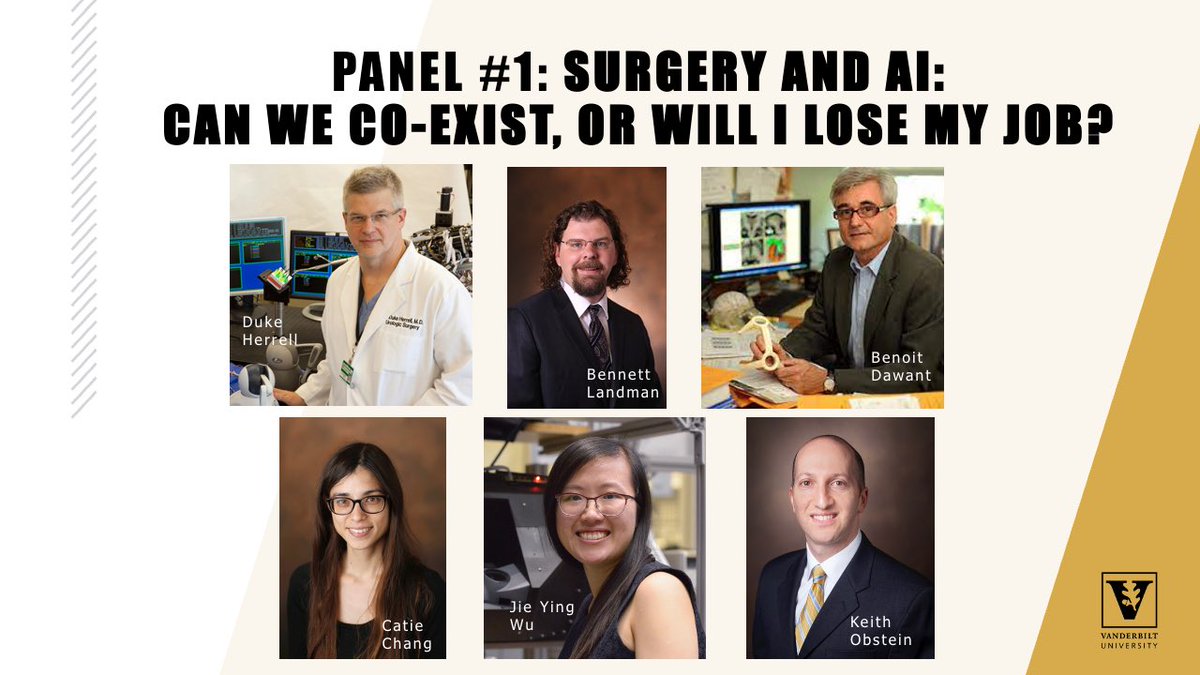 Excited about the @ViseVanderbilt 11th annual symposium—join me today for this incredible panel session at 1:30 pm Stevenson Hall @VanderbiltU on #AI and #Surgery: Can we coexist or will I lose my job! vanderbilt.edu/vise/ @VUMC_GI @VUMCGME