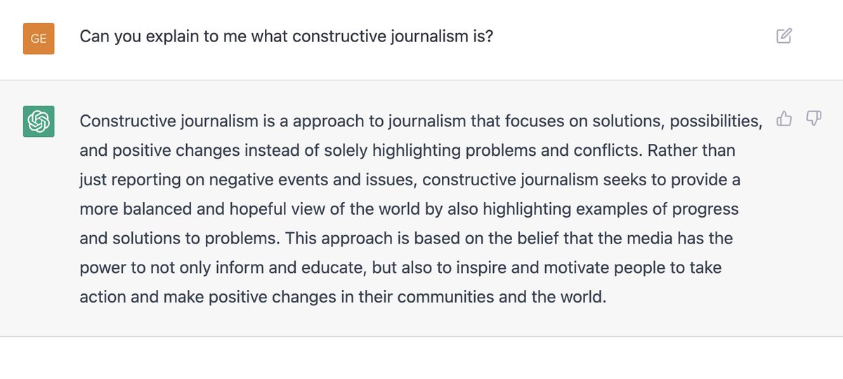 Wau - OpenAI is crazy wild. - Try it out for yourself - and start to think about what impact this will have on our world - just start to think of journalism ...