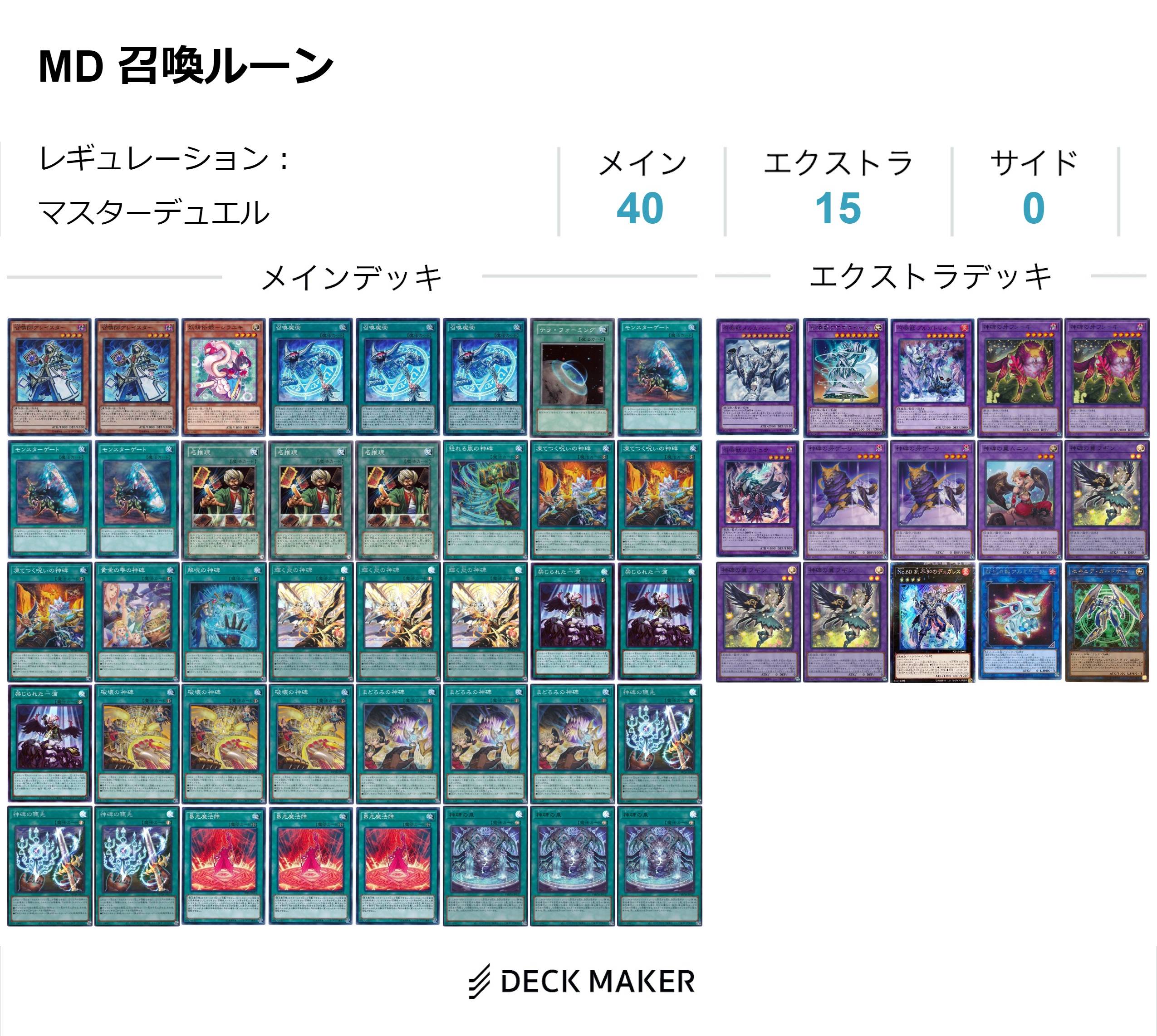 蒼鳥るる シルフィーネ サンプルリスト 推理ゲート召喚獣 罠型です 個人的には罠型押しです T Co Foiedtvjjs Twitter