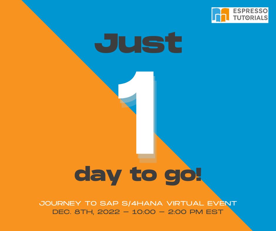 info_tutorials's tweet image. There are only a FEW SPOTS LEFT for tomorrow’s event,  ✈️ JOURNEY TO SAP S/4HANA ✈️ ! 

There will be:

👉 keynote speakers,
 
👉 easy-to-digest tutorials
 
👉never-before-heard insights from the experts,
 
…&amp;amp; more!
 
Sign-up here before it&apos;s too late: hubs.ly/Q01pPFQG0