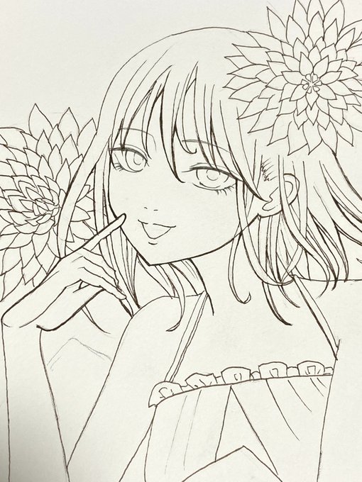 可愛いお顔描けた💕体力あれば今晩でも配信しながら塗りたいです 