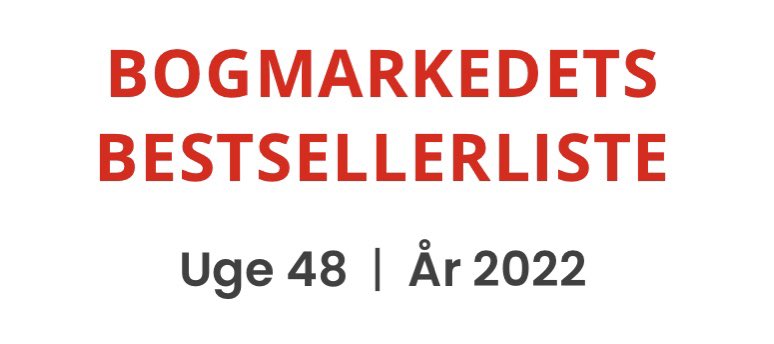 Ny nr 1 på listen i denne uge. Gå på opdagelse i Danmarks bedste bestsellerarkiv:

bogmarkedet.dk/bestseller/bog…