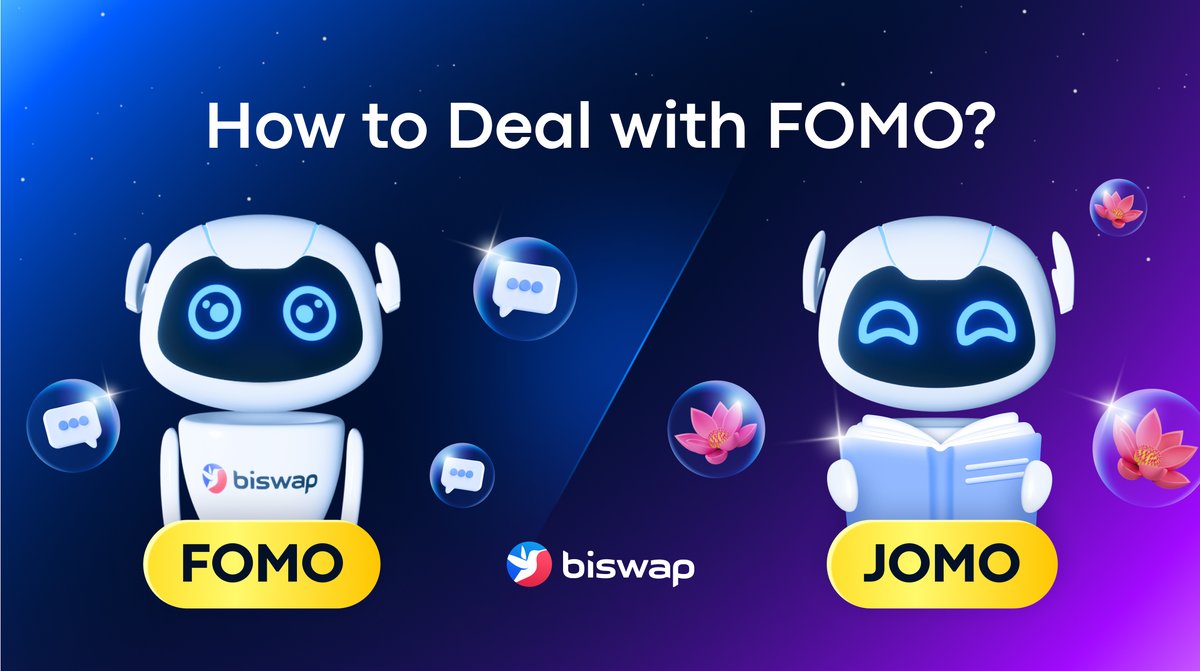 😵‍💫Have you a fear of missing out?
A new #BiswapEduHub article might be helpful:
bit.ly/3W0Ff7A

Tips to overcome #FOMO:

⚙️Stick with the strategy
⚙️Focus on your goals
⚙️Be realistic &amp; analyze
⚙️Replace FOMO with JOMO

💸Keep calm &amp; earn on <a href="/Biswap_Dex/">Biswap</a>!