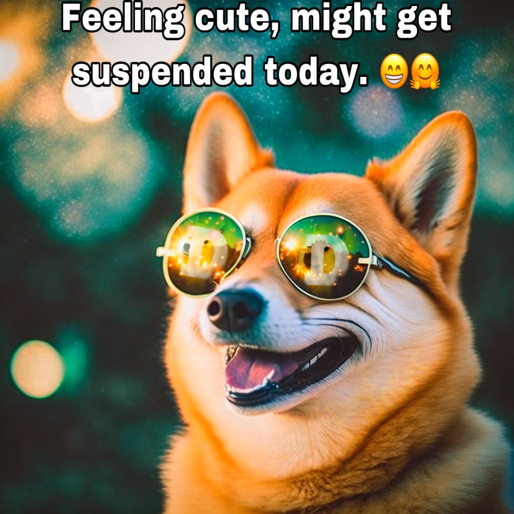 Feeling cute. Who’s getting suspended today? 😁🤗 #dogecoin $doge 🚀💛#dogefam #DoOnlyGoodEveryday 🔥