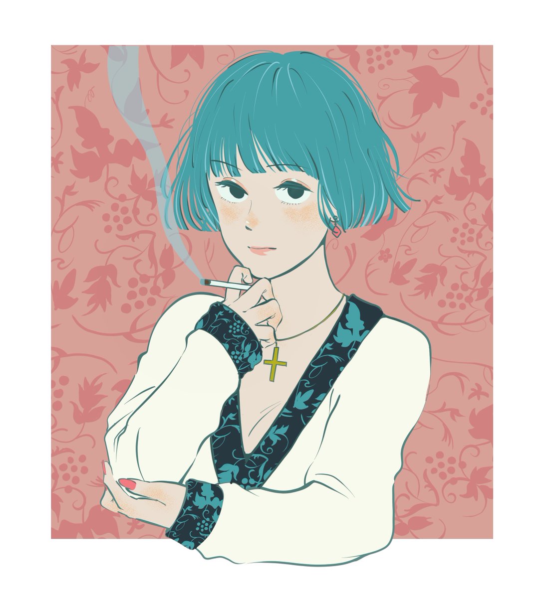 タバコ吸う女性を描いた https://t.co/SVLX3Dmr4m