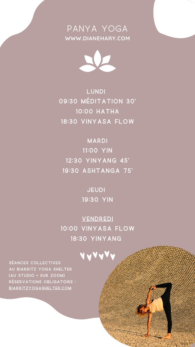 Réservation : biarritzyogashelter.com #yogabiarritz #yogashelter #dianehary