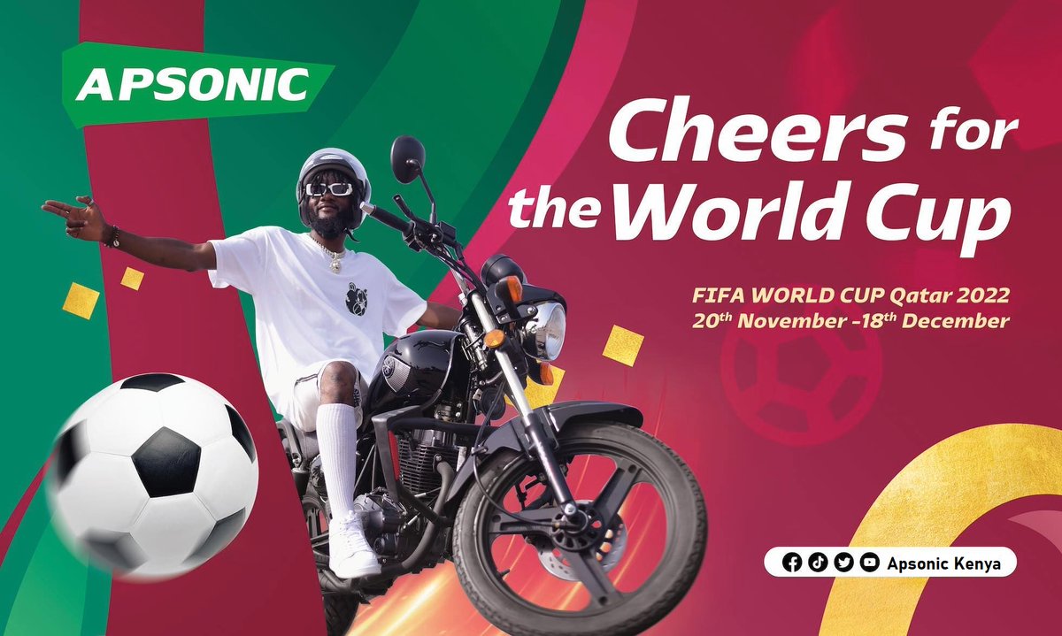 ApsonicKenya's tweet image. Soccer is not only a Beautiful Game....its a moment of beautiful feelings!🥰-Apsonic Moto Kenya creat for you Those Moments...For Tricycle, Cargo motorcycles, Motorcycles spare parts and Accessories, call:+254 741 833 848, email us: apsonickenya@gmail.com
#apsonickenya #decoffer
