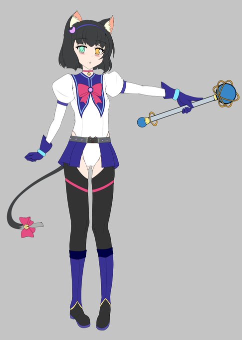 猫耳魔法少女ちゃんの下描きです 